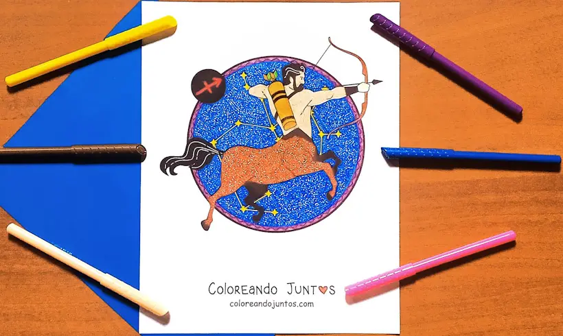 Dibujo de un Centauro coloreado por Coloreando Juntos