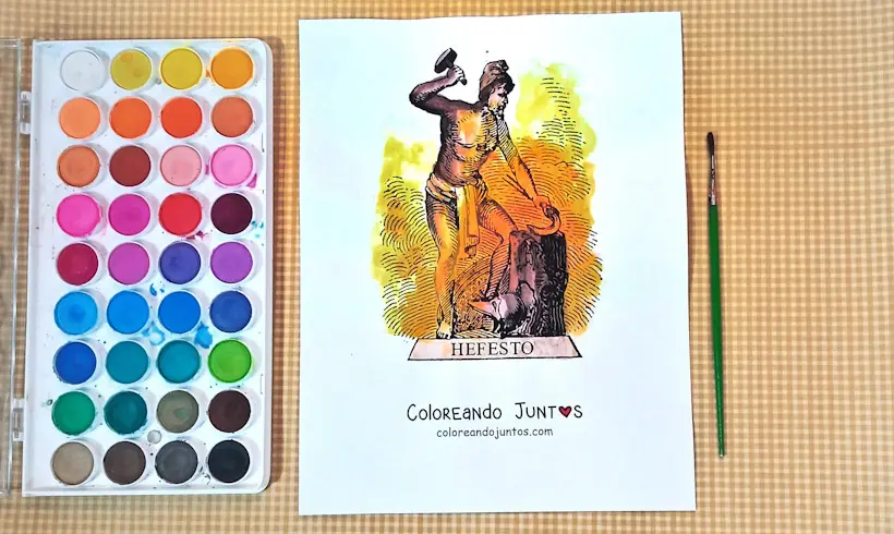 Dibujo del dios Hefesto coloreado por Coloreando Juntos