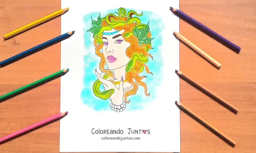 Dibujo de Medusa coloreado por Coloreando Juntos