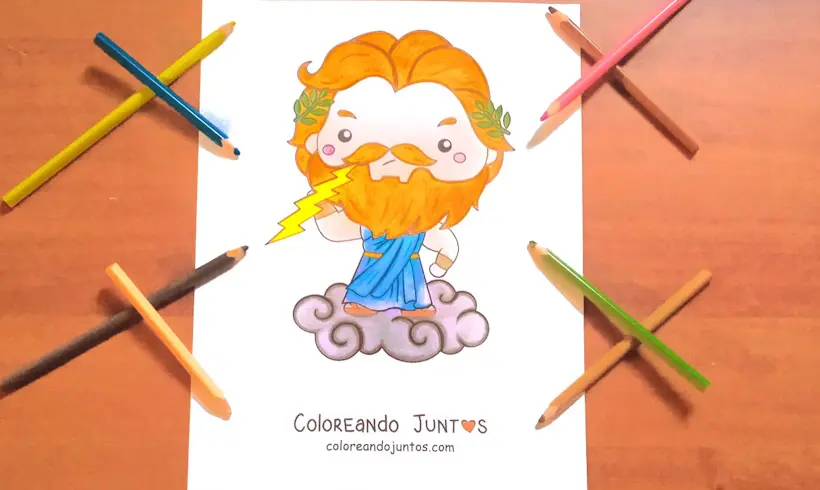 Dibujo del dios Zeus coloreado por Coloreando Juntos