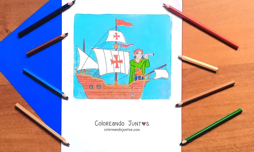 Dibujo de Cristóbal Colón coloreado por Coloreando Juntos