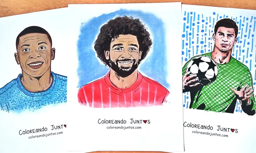Dibujos de futbolistas famosos coloreados por Coloreando Juntos