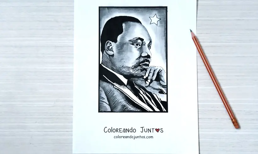 Dibujo de Martin Luther King coloreado por Coloreando Juntos