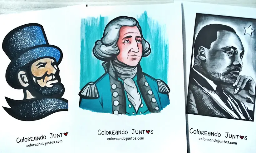 Dibujos de personajes históricos coloreados por Coloreando Juntos
