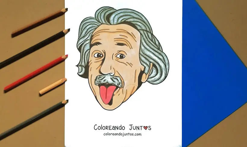 Dibujo de Albert Einstein coloreado por Coloreando Juntos