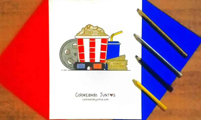 Dibujo de cine coloreado por Coloreando Juntos