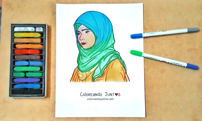 Dibujo de Malala Yousafzai coloreado por Coloreando Juntos