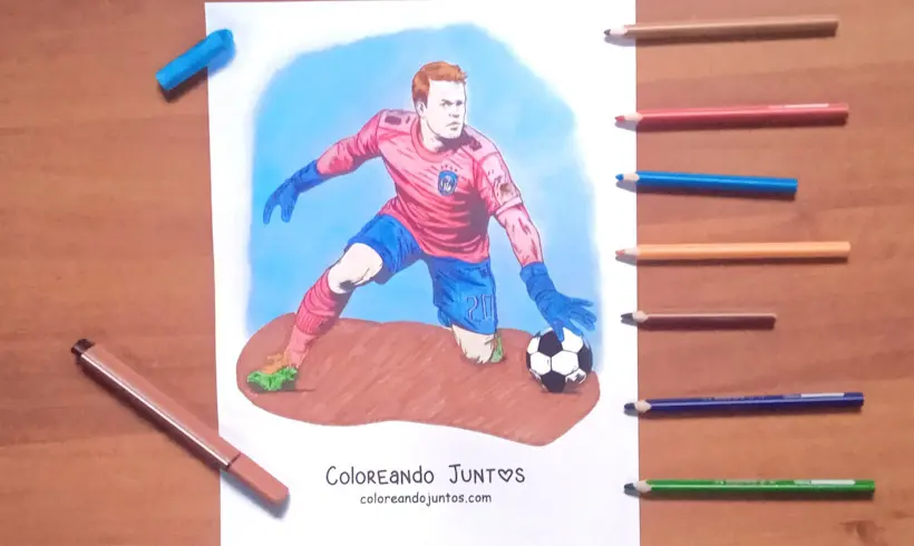 Dibujo de Manuel Neuer coloreado por Coloreando Juntos