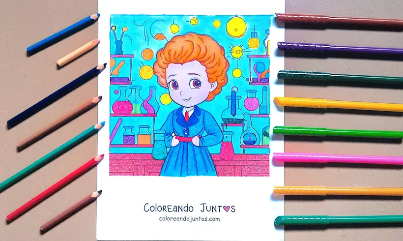 Dibujo de Marie Curie coloreado por Coloreando Juntos
