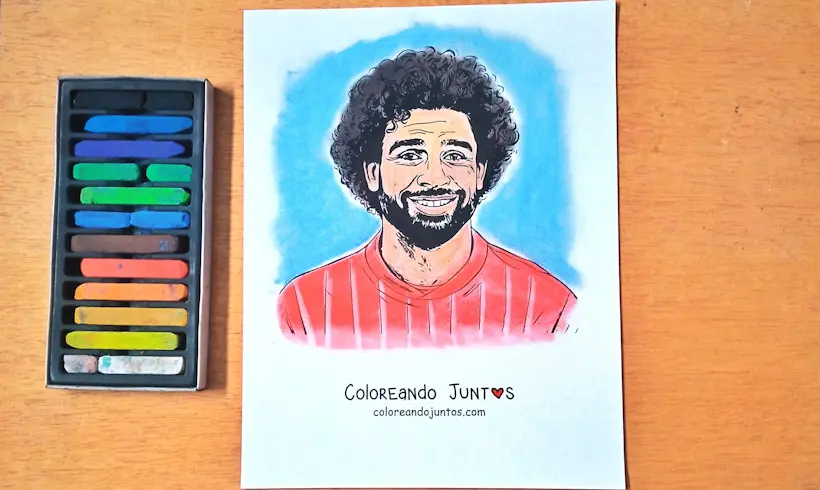 Dibujo de Mohamed Salah coloreado por Coloreando Juntos