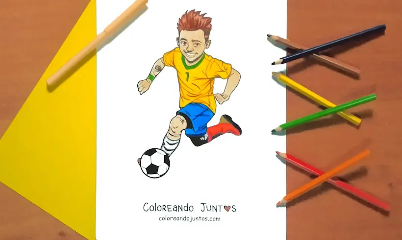 Dibujo de Neymar coloreado por Coloreando Juntos