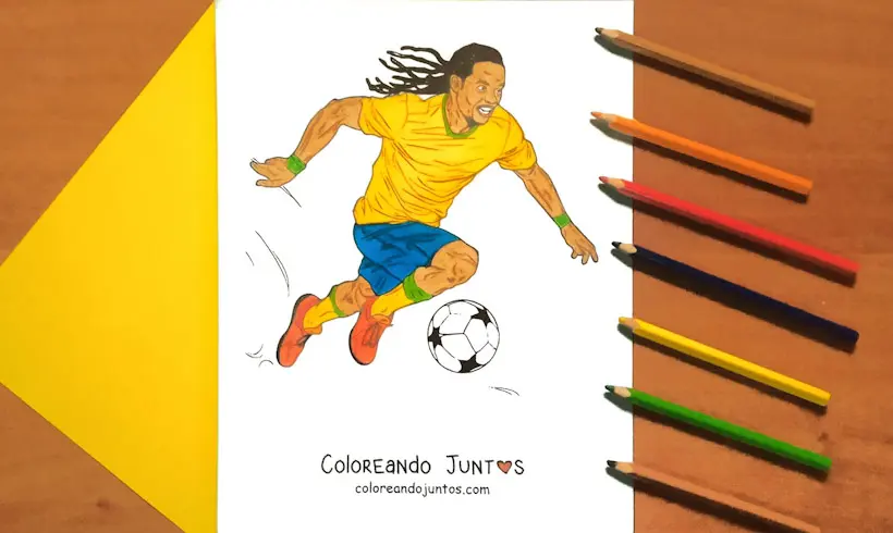 Dibujo de Ronaldinho coloreado por Coloreando Juntos