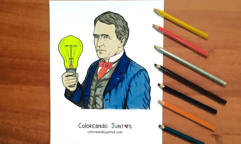 Dibujo de Thomas Edison coloreado por Coloreando Juntos