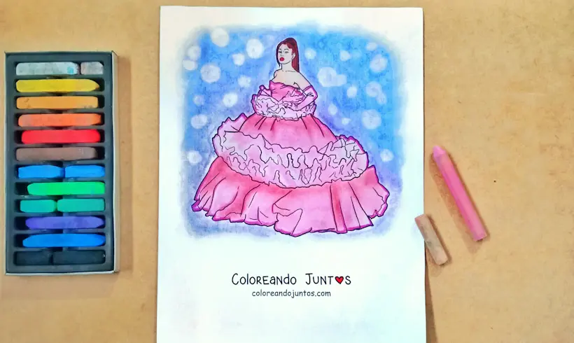 Dibujo de Ariana Grande coloreada por Coloreando Juntos