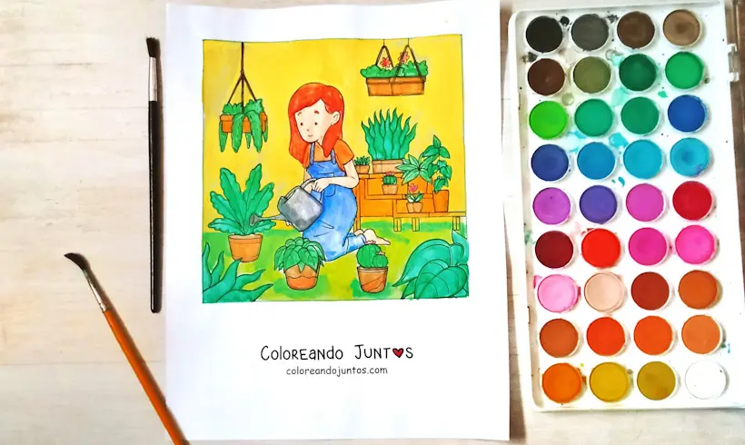 Dibujo de la jardinería coloreado por Coloreando Juntos
