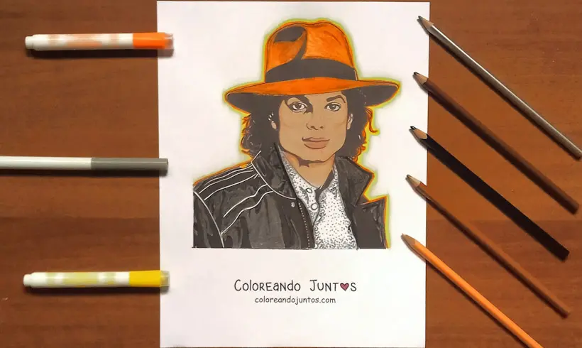 Dibujo de Michael Jackson coloreado por Coloreando Juntos