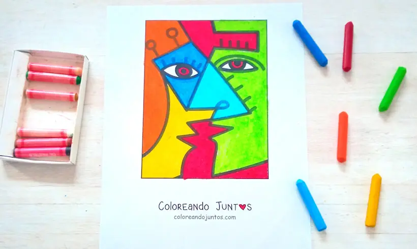 Dibujo de Pablo Picasso coloreado por Coloreando Juntos