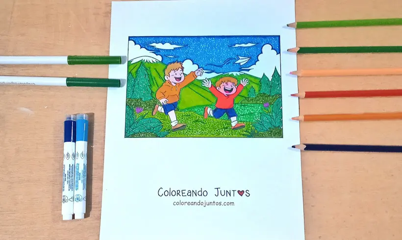 Dibujo de un paseo coloreado por Coloreando Juntos