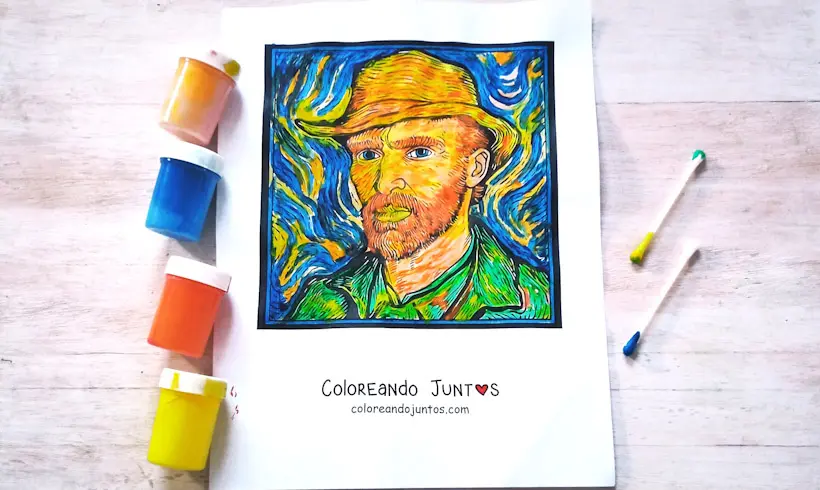 Dibujo de Vincent van Gogh coloreado por Coloreando Juntos