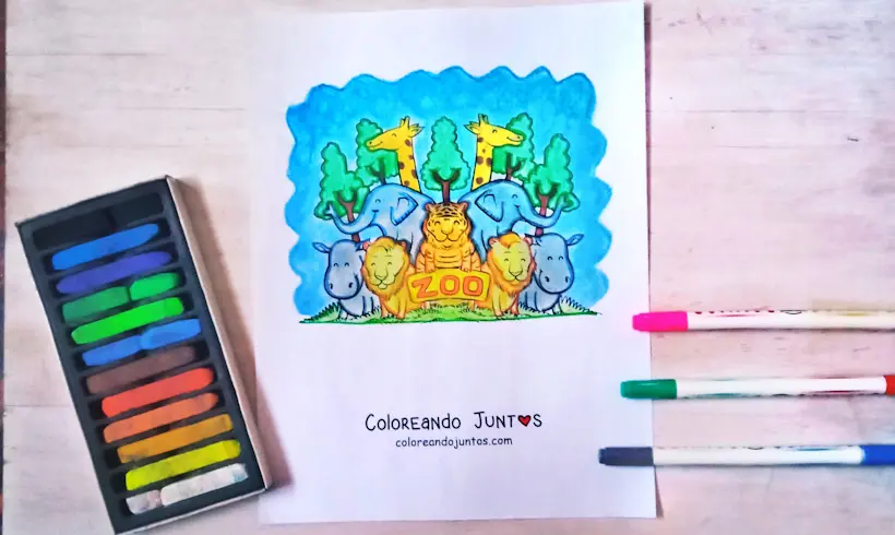 Dibujo de un Zoológico coloreado por Coloreando Juntos