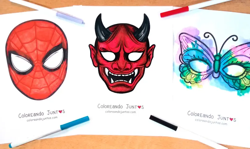 Dibujos de máscaras coloreadas por Coloreando Juntos